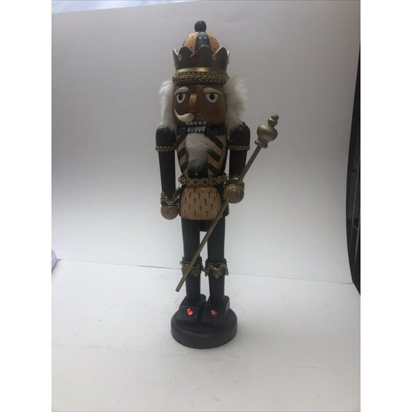 Wooden Traditional King Nutcracker 15" Holiday Decor Christmas - Picture 8 of 8